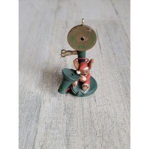 Enesco calling home at Christmas Mouse AS IS ornament Xmas vintage